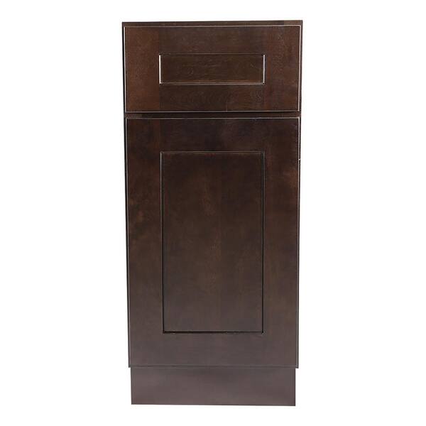 Design House Brookings Plywood Assembled Shaker 15x34.5x24 in. 1-Door 1-Drawer Base Kitchen Cabinet in Espresso