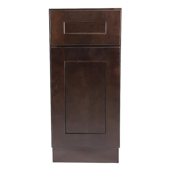 Design House Brookings Plywood Ready to Assemble Shaker 12x34.5x24 in. 1-Door 1-Drawer Base Kitchen Cabinet in Espresso