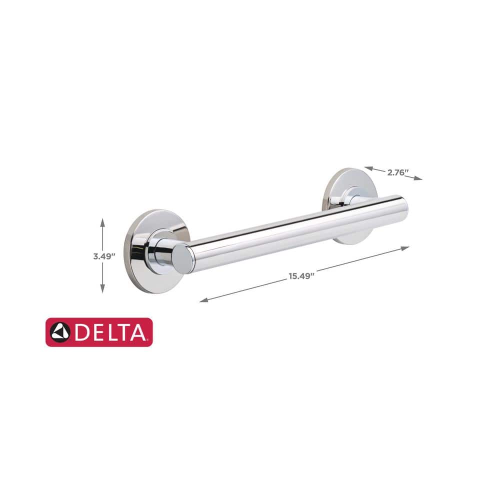 12" Polished Chrome Stainless Steel Bathroom Grab Bar