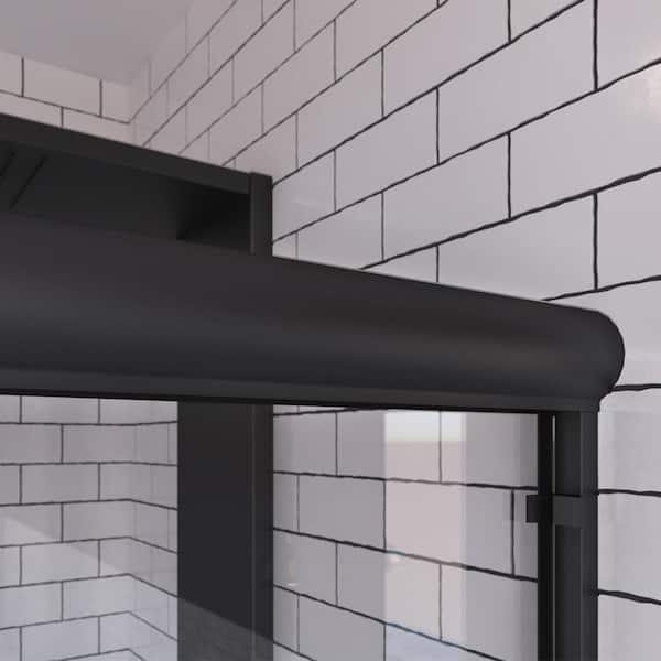 Distinctive 60 in. W x 58.5 in. H Frameless Sliding Bathtub Door in Matte Black Distinctive 60 in. W x 58.5 in. H Frameless Sliding Bathtub Door in Matte Black
