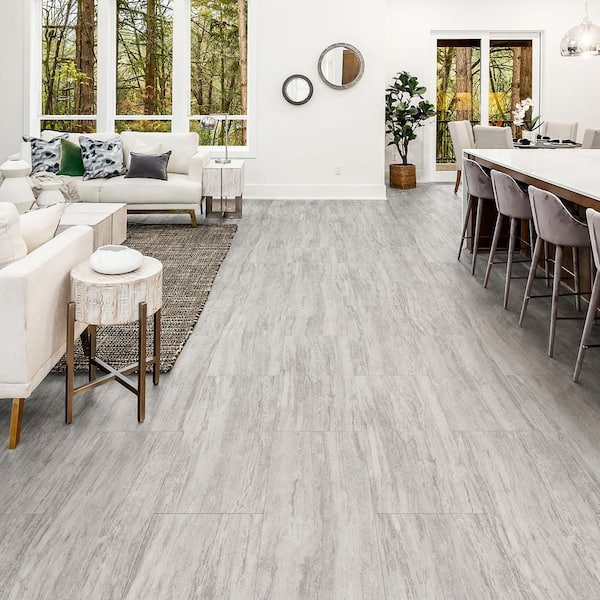 Potter's Bluff 22 MIL x 12 in. W x 24 in. L Click Lock Waterproof Luxury Vinyl Tile Flooring (20.03 sq. ft./Case)