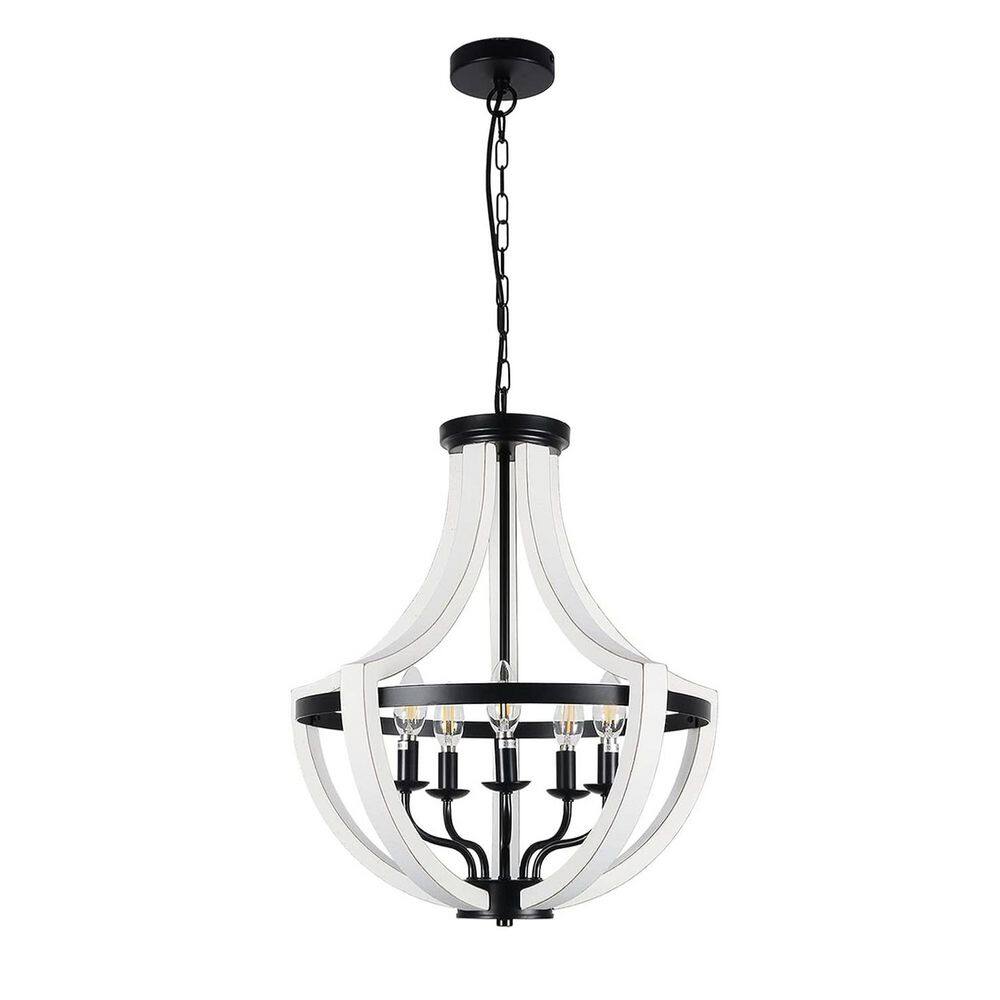 Avex 5-Light White Farmhouse Wood Pendant Light, No Bulbs Included price history on PriceWatchPro