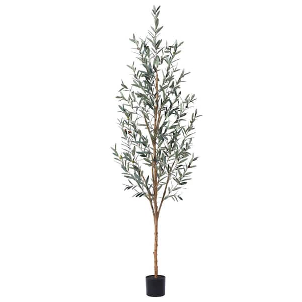 DR.Planzen 7 ft. Artificial Olive Plants with Realistic Leaves and Natural Trunk, Silk Fake Potted Tree Home Decor