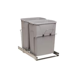 Double 35 qt. Soft-Close Platinum Pullout Trash Can