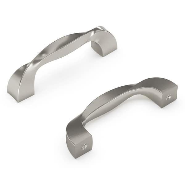 HICKORY HARDWARE Twist 3 in. 76 mm Center-to-Center Satin Nickel Cabinet Door/Drawer Pull