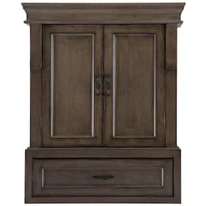 Naples 26.5 in. W x 8 in. D x 32.8 in. H Bathroom Storage Wall Cabinet in Distressed Grey