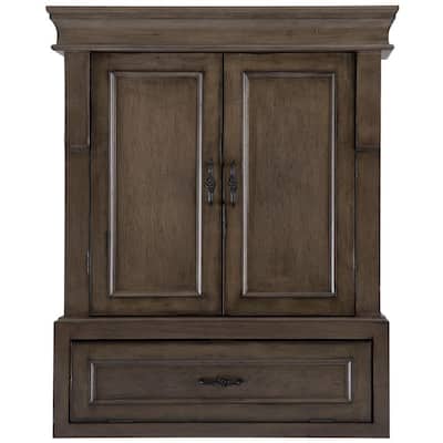Naples 26-3/4 in. W Bathroom Storage Wall Cabinet in Distressed Grey