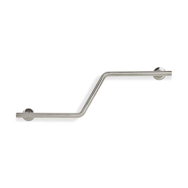 SEACHROME 38 in. x 1-1/4 in. Dia Lifestyle and Wellness Angled Zuma Shower Grab Bar, Left Handed in Satin