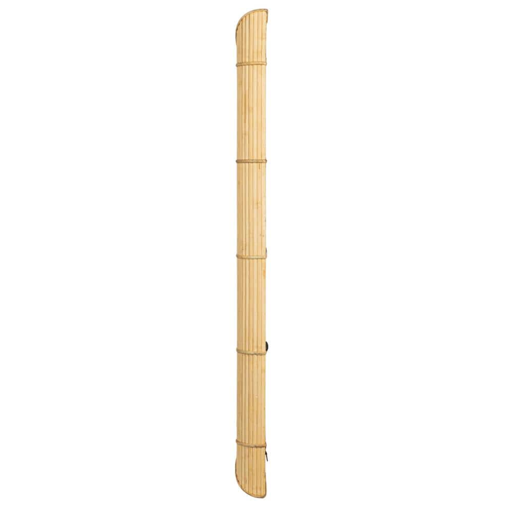 Natural Bamboo Rectangular Wall Mirror with Hand-Laid Stems