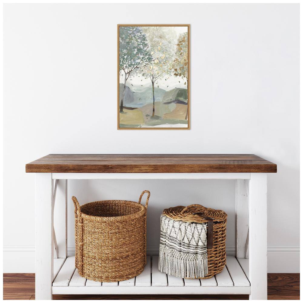 Breezy Landscape Trees III Canvas Print with Maple Frame