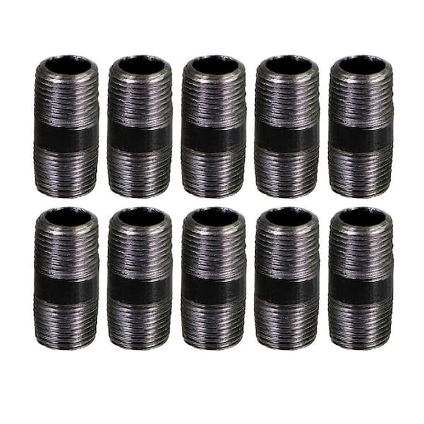 10 Details about   1/2" x 3" Black Iron Malleable Gas Pipe Nipple Fitting Pack of 