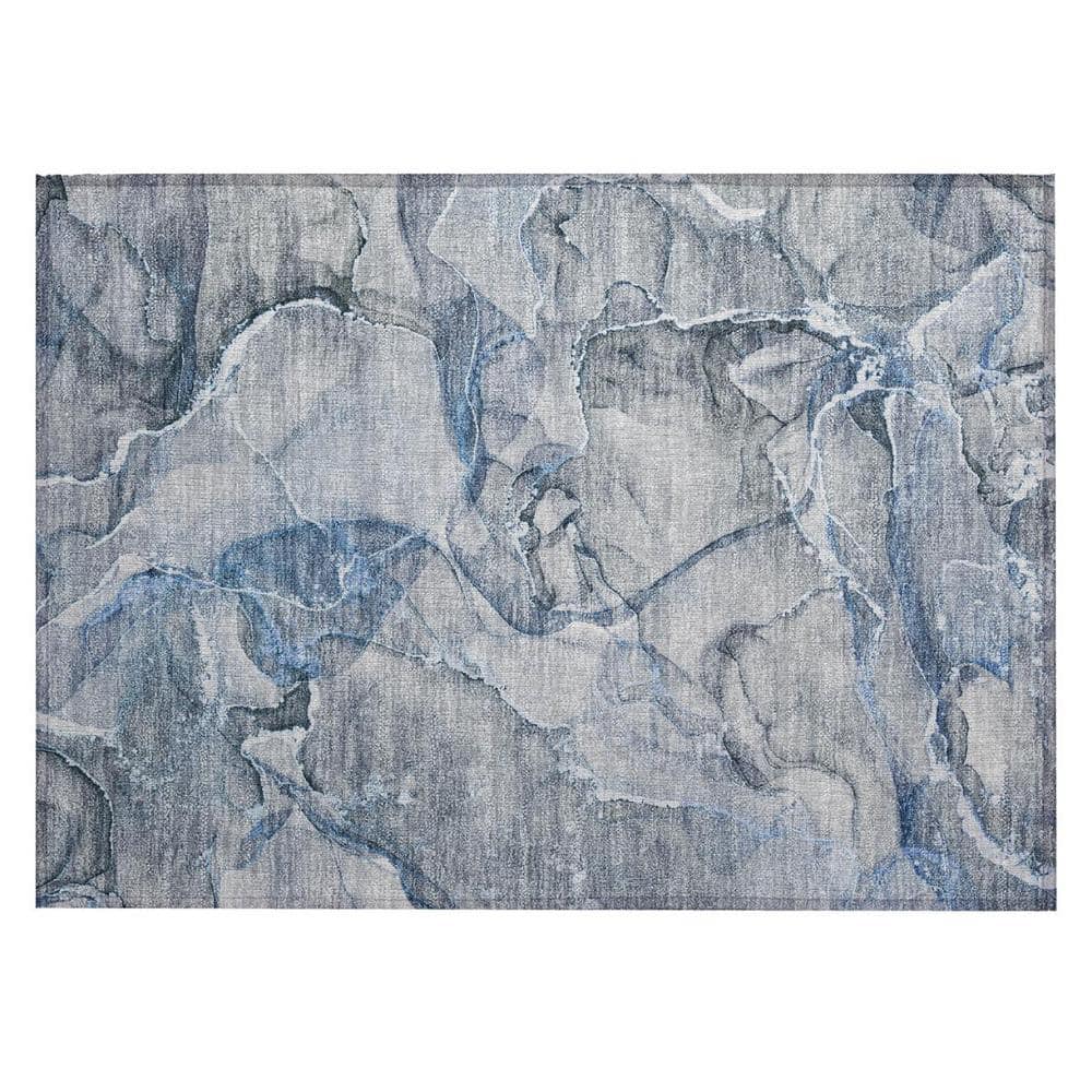 Blue and Gray 2 ft. x 3 ft. Woven Abstract Polyester Rectangle Indoor/Outdoor Area Rug price history on PriceWatchPro