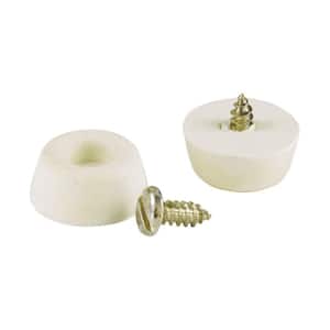 7/8 in. Off-White Rubber Screw-On Furniture Bumpers for Chairs and Table Floor Protection (4-Pack)