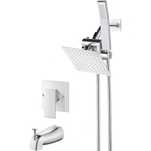 Single Handle 3-Spray Function Tub and Shower Faucet, 2.2 GPM in Spot Polish Chrome, Rough-in Valve Included