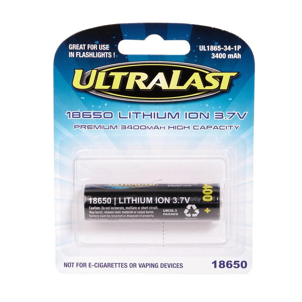 vape sweet tobacco flavor ULTRALAST GREEN 3.7V 18650 Size Lithium Ion 3400mAh Battery for LED  Flashlights 1 Pack UL1865-34-1P