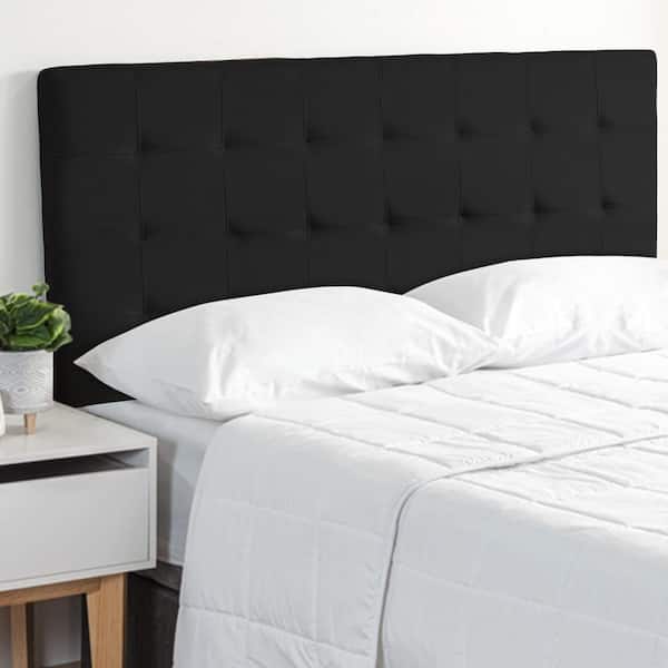HOMESTOCK Black Upholstered Tufted Headboard for Full and Queen Beds, Height Adjustable Headboard