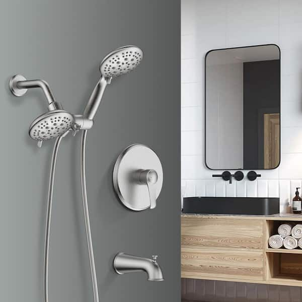 Multi Function Shower Head - Shower System with 4 Rain Showerhead And  Storage Hook, Simple Style, Brushed Nickel - Bed Bath & Beyond - 37669397