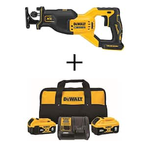 20-Volt MAX XR Cordless Brushless Reciprocating Saw with 20-Volt MAX XR Premium Lithium-Ion 6.0Ah and 4.0Ah Starter Kit