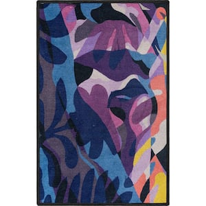Misha - The Sunday Jungle Nocturne Modern Abstract Multi 2 ft. x 3 ft. Area Rug