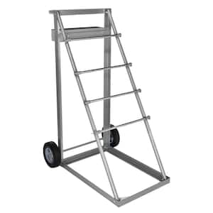 Grey Steel Transportable Multi Axle Cable Caddy with Wheels and Tool Tray