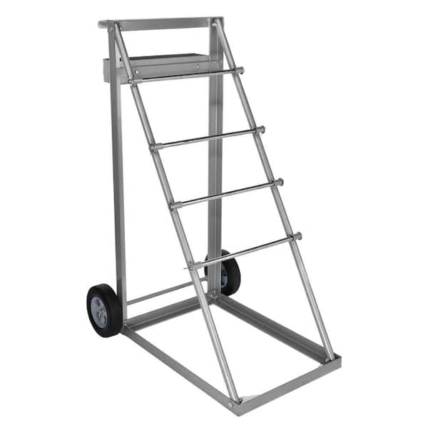 AdirPro Grey Steel Transportable Multi Axle Cable Caddy with Wheels and Tool Tray