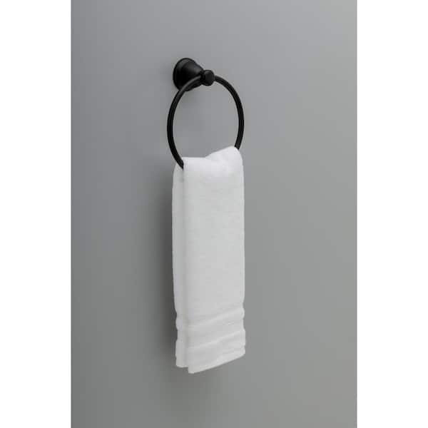 Kinla Wall Mount Round Closed Towel Ring Bath Hardware Accessory in Matte Black