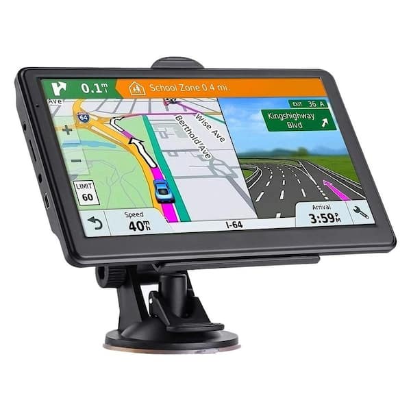 7 in. Touch Screen GPS Navigator with 2025 Map Speed and Red Light Warning, Lifetime Map Updates 7 Vehicle Modes