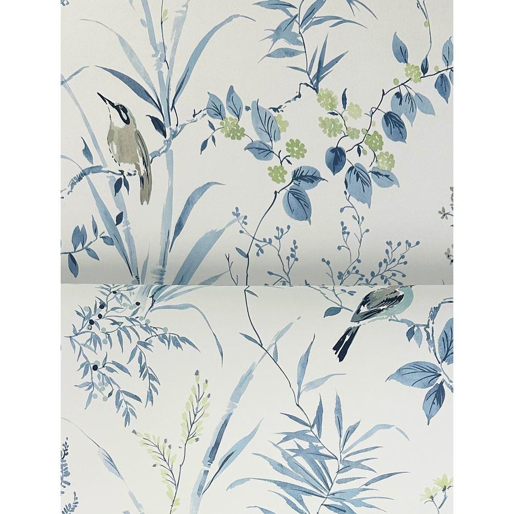 Imperial Garden Blue Botanical Non-Woven Wallpaper Roll