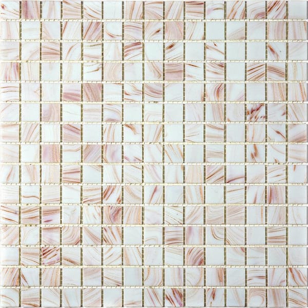 Apollo Tile Celestial 4" x 6" Glossy Coconut White Glass Mosaic Uniform square Wall & Floor Sample Tile 0.13 sq. ft./Piece (1-Pack)