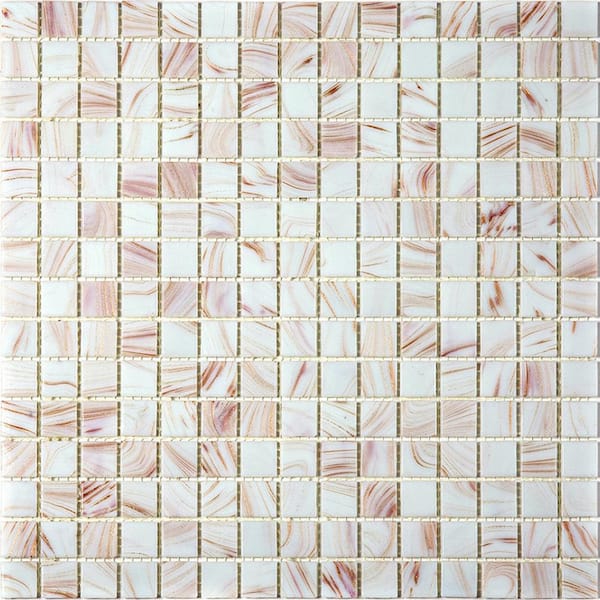 Apollo Tile Celestial Glossy Coconut White 12 in. x 12 in. Glass Mosaic Wall and Floor Tile (20 sq. ft./case) (20-pack)