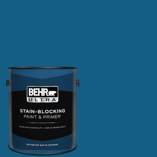 BEHR ULTRA 1 gal. #S-H-550 Sapphire Sparkle Satin Enamel Exterior Paint & Primer