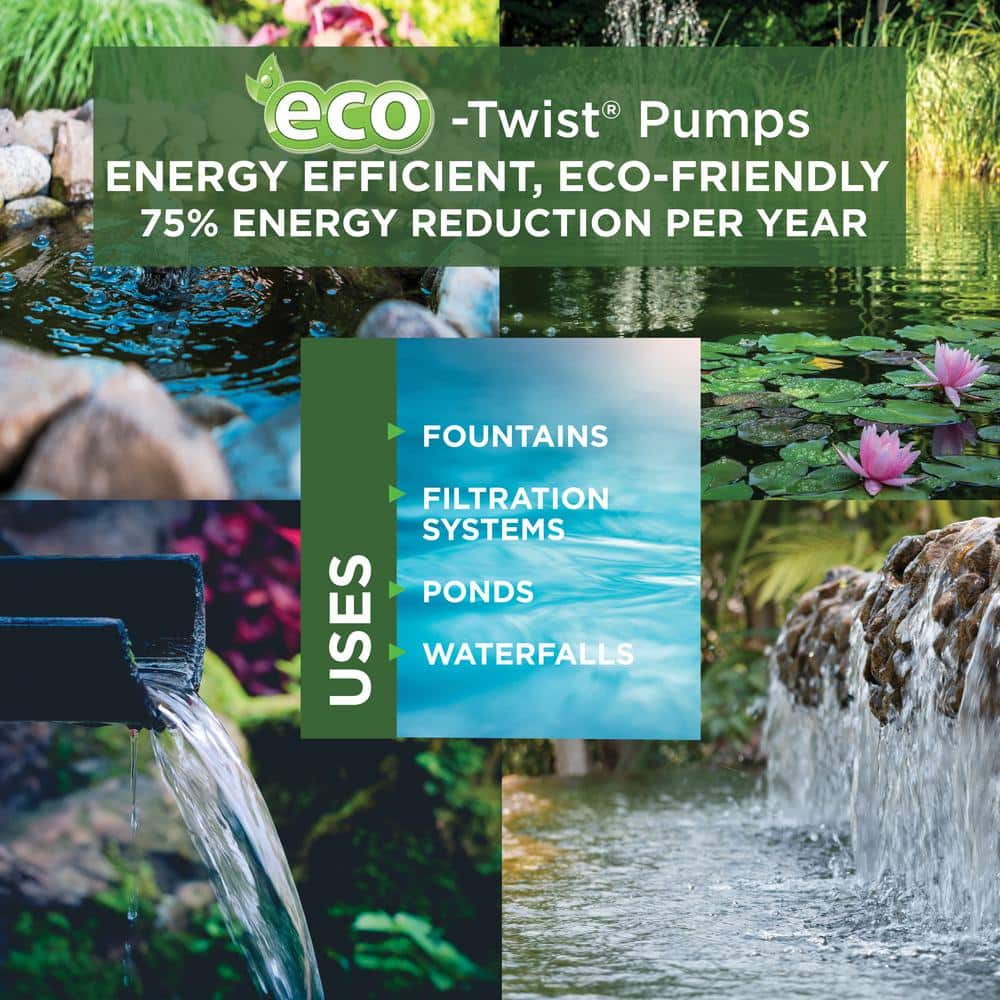 Eco-Twist Energy-Efficient Submersible Pump with 33 ft. Cord