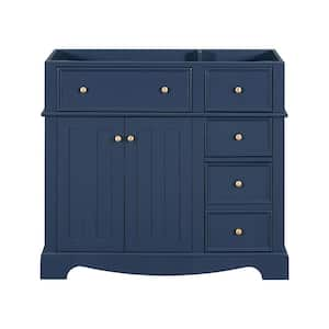 36 in. W x 18 in. D x 33 in. H Bath Vanity Cabinet without Top in Blue with 3 Drawers & Adjustable Shelf, Cabinet Only