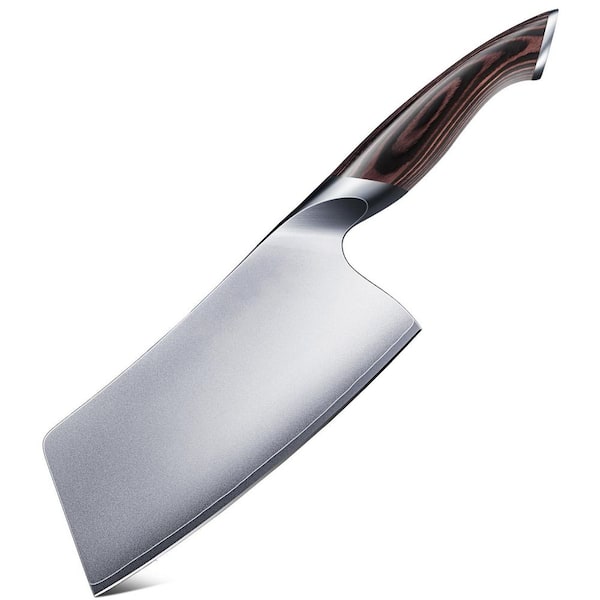 7 in. Ultra Sharp Japanese High Carbon Steel Vegetable Meat Cleaver Knife, Multifunction Chopper Butcher Knife