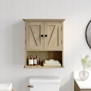 Dune 21 in. W x 9 in. D x 24 in. H Bathroom Storage Wall Cabinet in Brown