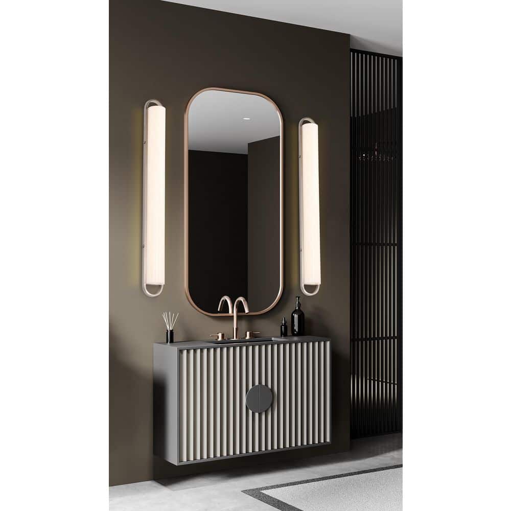Velano 36 in. 1-Light Brushed Nickel Selectable Integrated LED Vanity Light Bar with White Acrylic Lens price history on PriceWatchPro