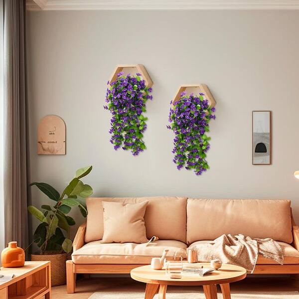 Living Flower リビングフラワ　20本 19.7 in. Purple Outdoor Artificial Violet Flowers Fake Plastic