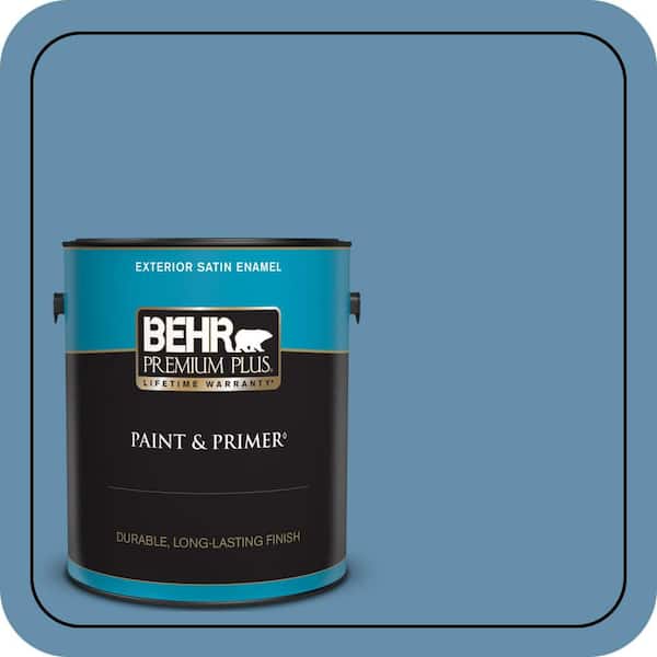 BEHR PREMIUM PLUS 1 gal. #S500-5 Treasure Map Satin Enamel Exterior Paint & Primer
