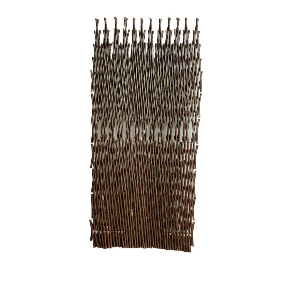 48'' Brown Willow Wood Picket Pattern Trellis