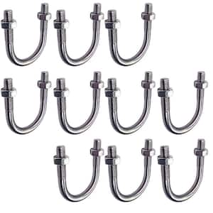 2 in. Standard Galvanized Steel U-Bolt Pipe Clamp with Hex Nuts (10-Pack)
