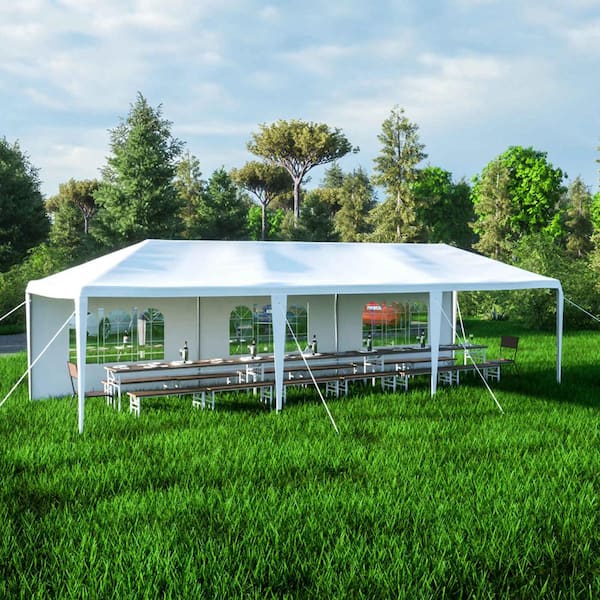 HOTEBIKE 30 ft. x 10 ft. Party/Wedding Canopy Event Tent Heavy-Duty Outdoor Gazebo Cater with 5-Removable Sidewalls