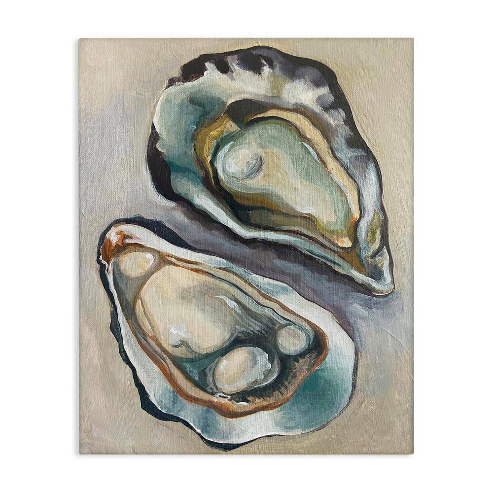 Nautical Oyster Duo by Daphne Polselli Unframed Animal Graphic Art Print 48 in. x 36 in. price history on PriceWatchPro