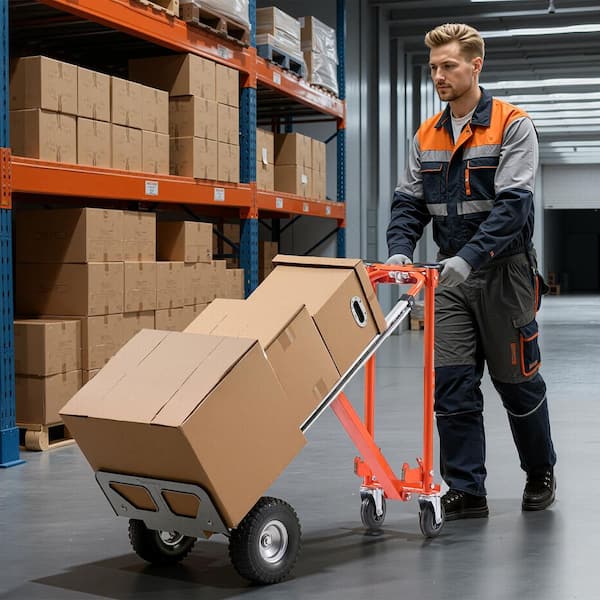 4 in 1 Hand Truck, 1000 lbs. Load Capacity for 4-Wheel Mode, Convertible Hand Truck Dolly with Non-Slip Handle & Wheels