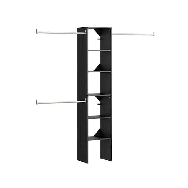 ClosetMaid Style+ 72 in. W - 113 in. W Noir Narrow Wood Closet System