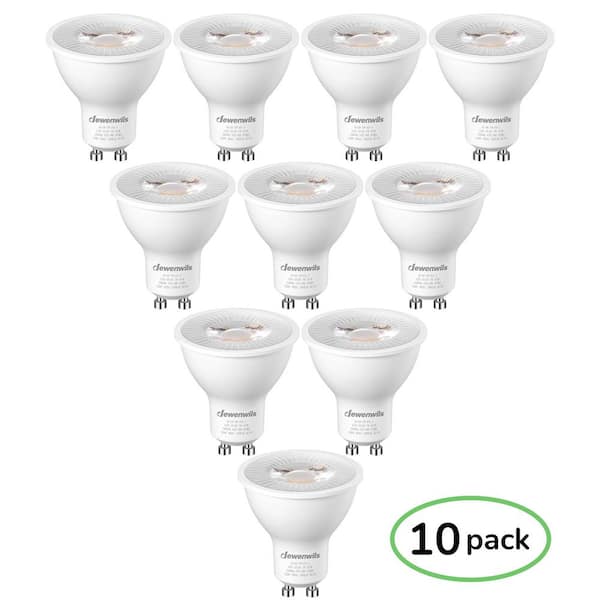 DEWENWILS 50-Watt Equivalent GU10 MR16 Dimmable Track Light LED Light Bulb, 3000K Warm White (10-Pack)