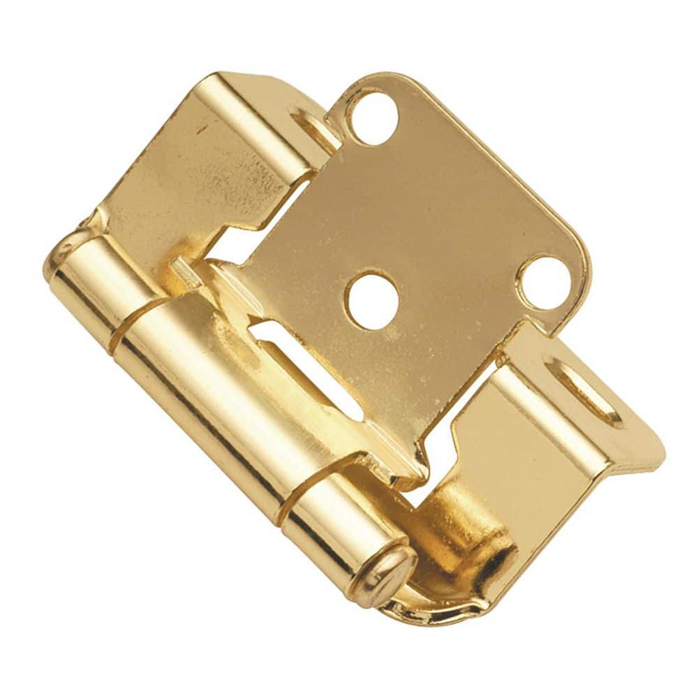 Hinge Semi-Concealed 1/2 in. Overlay Face Frame Part Wrap Self-Close Polished Brass Hinge (5-Pairs) price history on PriceWatchPro