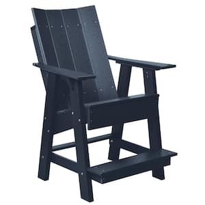 Contemporary Patriot Blue Plastic Outdoor High Adirondack Chair