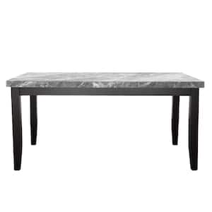 Napoli Modern Gray Faux Marble 64 in. 4-Leg Dining Table Seats-6