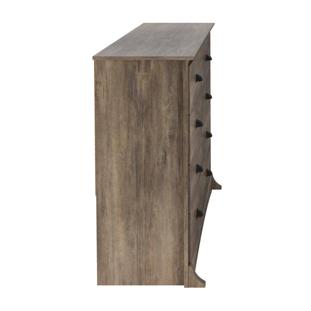 Drifted Gray Double 8-Drawer Coastal Dresser