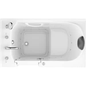 Safe Premier 52.3 in. x 60 in. x 30 in. Left Drain Walk-In Air Bathtub in White